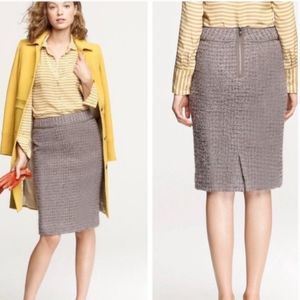 J. Crew Metallic Wool Blend Pencil Skirt SZ 6